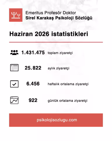 Psikoloji Sözlüğü'nün Haziran 2026 ziyaretçi istatistikleri